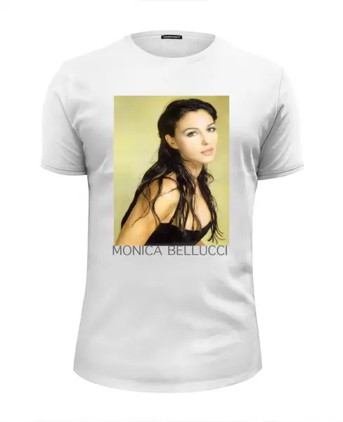 Заказать мужскую футболку в Москве. Футболка базовая Monica Bellucci от KinoArt - готовые дизайны и нанесение принтов.