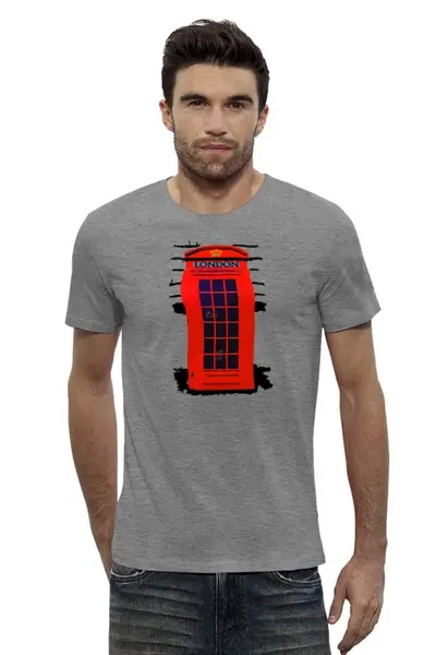 Заказать мужскую футболку в Москве. Футболка базовая London Phone Booth от Leichenwagen - готовые дизайны и нанесение принтов.