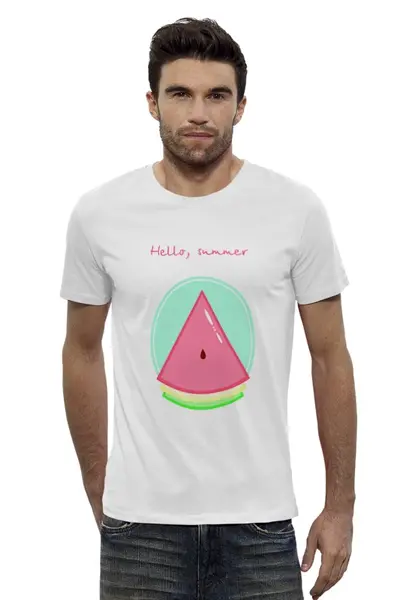 Заказать мужскую футболку в Москве. Футболка базовая watermelon's paradise от Kerrie Compodoniko - готовые дизайны и нанесение принтов.