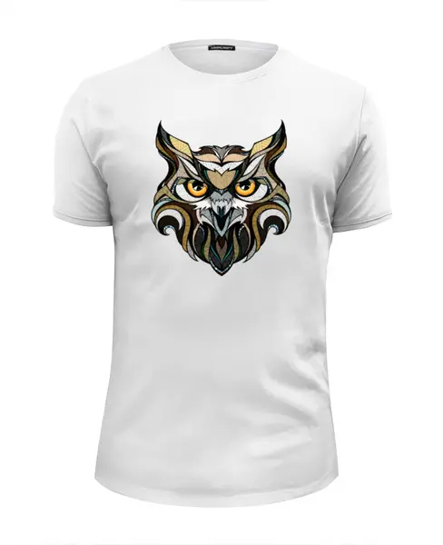 Заказать мужскую футболку в Москве. Футболка базовая Сова (Owl) от oldman - готовые дизайны и нанесение принтов.