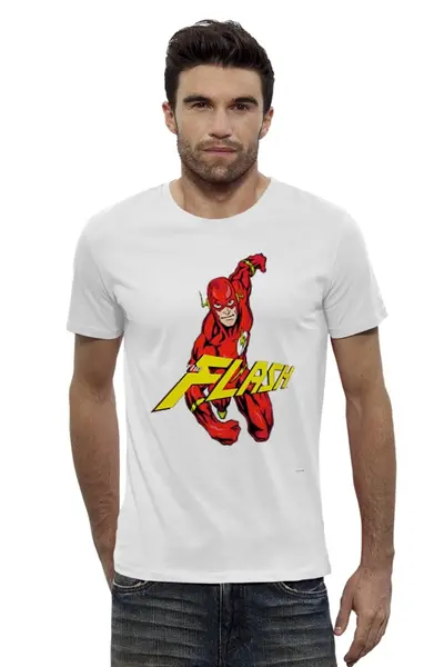 Заказать мужскую футболку в Москве. Футболка базовая Flash от YellowCloverShop - готовые дизайны и нанесение принтов.