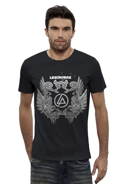 Заказать мужскую футболку в Москве. Футболка базовая Linkin Park - logo от Денис - готовые дизайны и нанесение принтов.