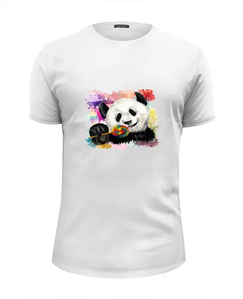 Заказать мужскую футболку в Москве. Футболка базовая Панда с леденцом от artberry - готовые дизайны и нанесение принтов.