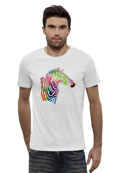 Заказать мужскую футболку в Москве. Футболка базовая My zebra от alisared - готовые дизайны и нанесение принтов.