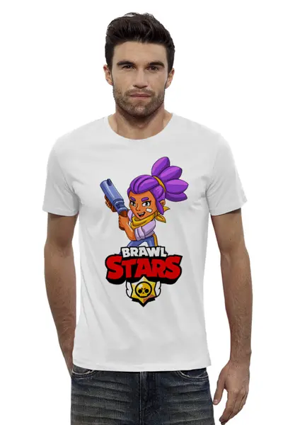 Заказать мужскую футболку в Москве. Футболка базовая BRAWL STARS SHELLY  от geekbox - готовые дизайны и нанесение принтов.