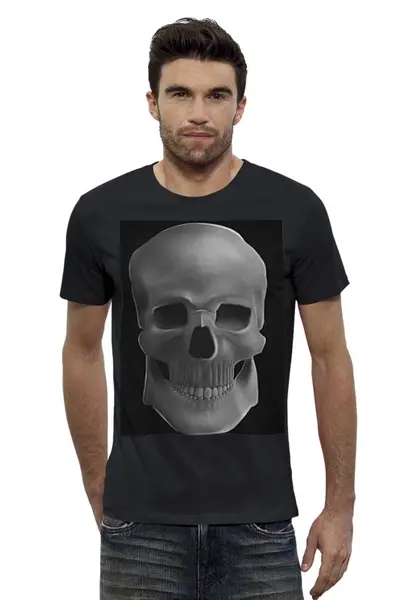 Заказать мужскую футболку в Москве. Футболка базовая Skull от Vladec11 - готовые дизайны и нанесение принтов.