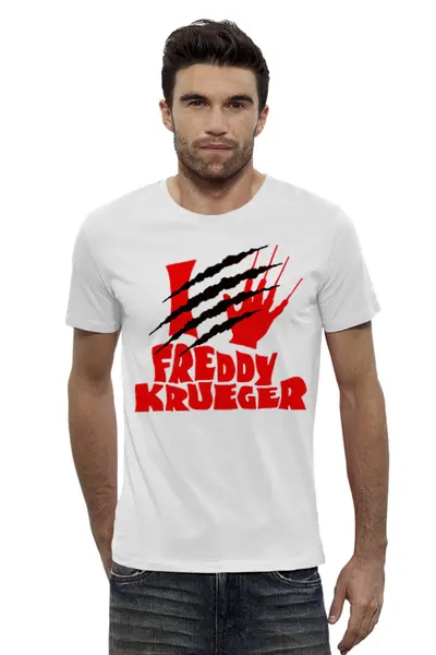 Заказать мужскую футболку в Москве. Футболка базовая Freddy Krueger от balden - готовые дизайны и нанесение принтов.