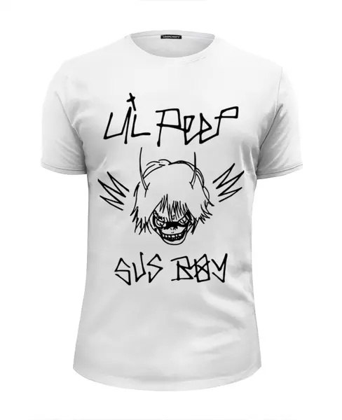 Заказать мужскую футболку в Москве. Футболка базовая Lil Peep от geekbox - готовые дизайны и нанесение принтов.