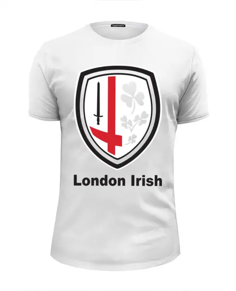 Заказать мужскую футболку в Москве. Футболка базовая London Irish от rugby - готовые дизайны и нанесение принтов.