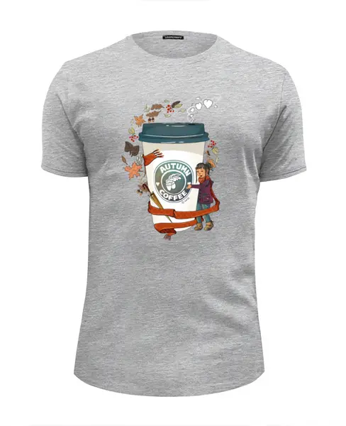 Заказать мужскую футболку в Москве. Футболка базовая Осенний кофе от 4erta - готовые дизайны и нанесение принтов.