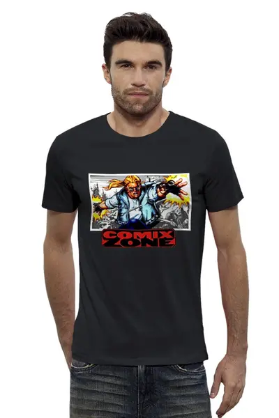 Заказать мужскую футболку в Москве. Футболка базовая Comix Zone от BJ Shop - готовые дизайны и нанесение принтов.
