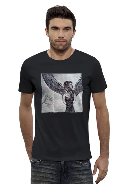 Заказать мужскую футболку в Москве. Футболка базовая Ангел от drseymur - готовые дизайны и нанесение принтов.