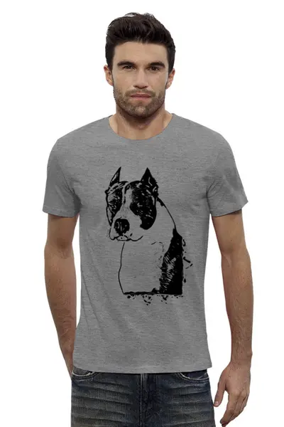 Заказать мужскую футболку в Москве. Футболка базовая Dog dog от Дана Столыпина - готовые дизайны и нанесение принтов.