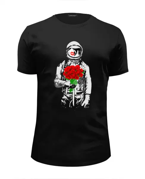 Заказать мужскую футболку в Москве. Футболка базовая Букет красных роз от printik - готовые дизайны и нанесение принтов.