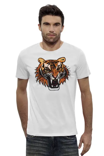 Заказать мужскую футболку в Москве. Футболка базовая Tiger  от Nalivaev - готовые дизайны и нанесение принтов.