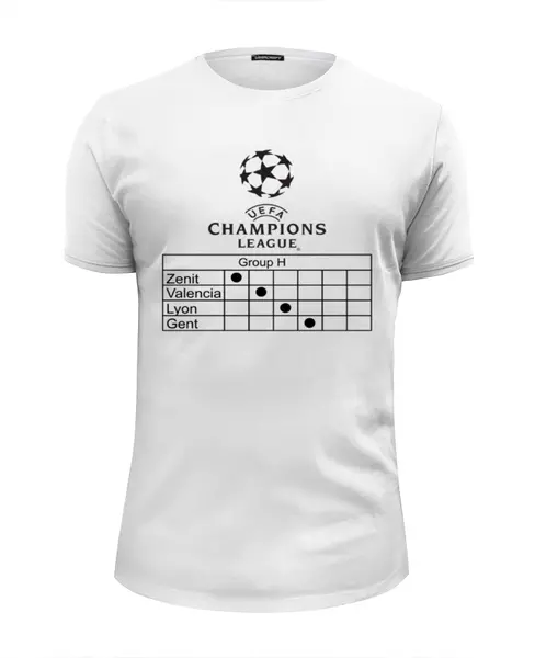 Заказать мужскую футболку в Москве. Футболка базовая Лига Чемпионов 2015-16, группа H от mychamp - готовые дизайны и нанесение принтов.