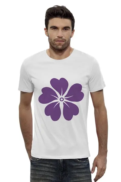 Заказать мужскую футболку в Москве. Футболка базовая фиолетовая лилия от nikol - готовые дизайны и нанесение принтов.