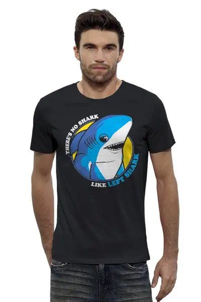 Заказать мужскую футболку в Москве. Футболка базовая Левая акула от printik - готовые дизайны и нанесение принтов.