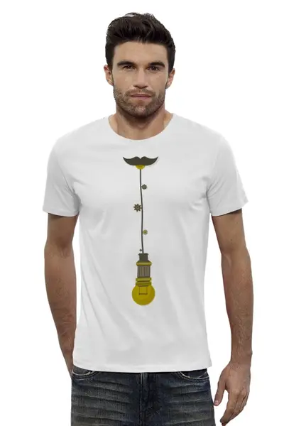 Заказать мужскую футболку в Москве. Футболка базовая Лампа - галстук от megashmot - готовые дизайны и нанесение принтов.