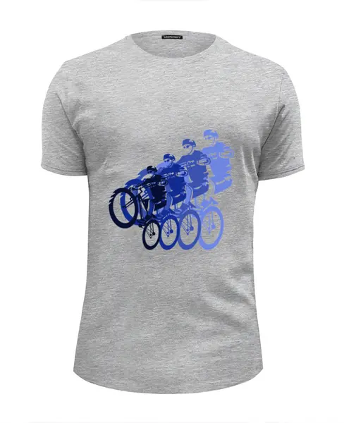 Заказать мужскую футболку в Москве. Футболка базовая Велосипедисты  от ПРИНТЫ ПЕЧАТЬ  - готовые дизайны и нанесение принтов.