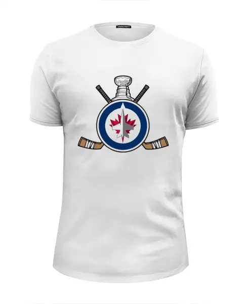 Заказать мужскую футболку в Москве. Футболка базовая Winnipeg Jets от kspsshop - готовые дизайны и нанесение принтов.