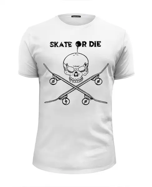 Заказать мужскую футболку в Москве. Футболка базовая Skate Or Die от Leichenwagen - готовые дизайны и нанесение принтов.