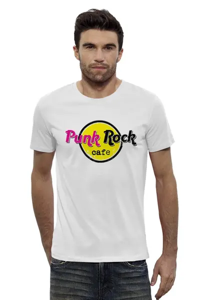 Заказать мужскую футболку в Москве. Футболка базовая Панк Рок Кафе от coolmag - готовые дизайны и нанесение принтов.