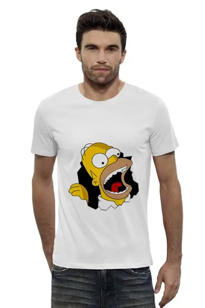 Заказать мужскую футболку в Москве. Футболка базовая Homer Simpson от AppleJack_38rus - готовые дизайны и нанесение принтов.