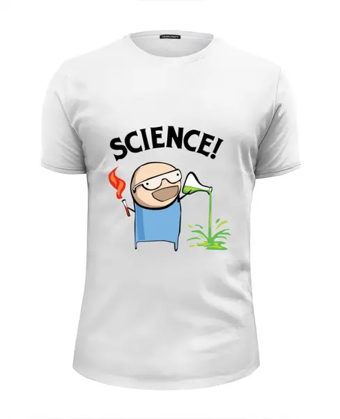 Заказать мужскую футболку в Москве. Футболка базовая Science! Ботан от cherdantcev - готовые дизайны и нанесение принтов.