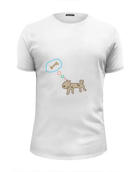 Заказать мужскую футболку в Москве. Футболка базовая собака от Karina Radomskaya - готовые дизайны и нанесение принтов.