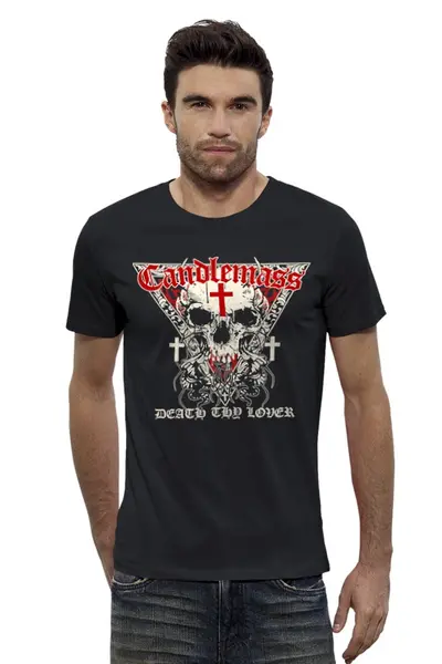 Заказать мужскую футболку в Москве. Футболка базовая Candlemass от geekbox - готовые дизайны и нанесение принтов.