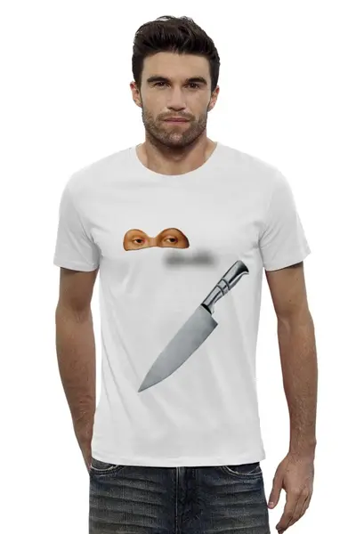 Заказать мужскую футболку в Москве. Футболка базовая ASS Knife  от agavascream - готовые дизайны и нанесение принтов.