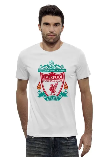 Заказать мужскую футболку в Москве. Футболка базовая Liverpool от Евгений  - готовые дизайны и нанесение принтов.