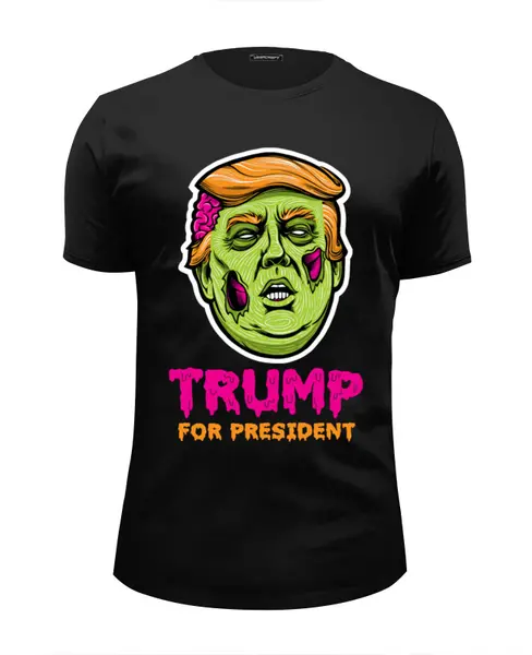 Заказать мужскую футболку в Москве. Футболка базовая Трамп зомби от Leichenwagen - готовые дизайны и нанесение принтов.