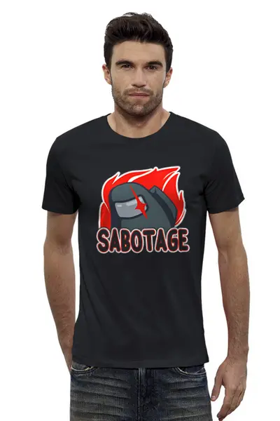 Заказать мужскую футболку в Москве. Футболка базовая Among Us Sabotage от El Fox - готовые дизайны и нанесение принтов.