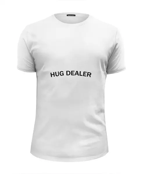 Заказать мужскую футболку в Москве. Футболка базовая Hug Dealer от Петр Золотухин - готовые дизайны и нанесение принтов.