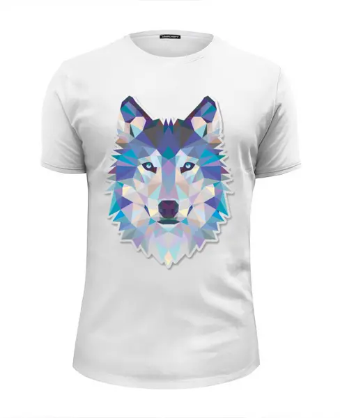 Заказать мужскую футболку в Москве. Футболка базовая Геометрический волк от MariYang  - готовые дизайны и нанесение принтов.