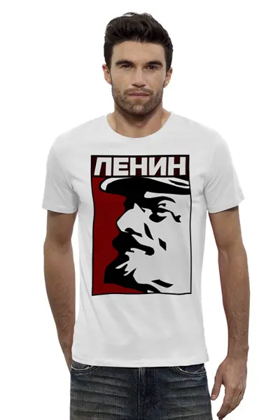 Заказать мужскую футболку в Москве. Футболка базовая Ленин от gopotol - готовые дизайны и нанесение принтов.