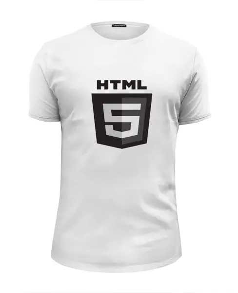 Заказать мужскую футболку в Москве. Футболка базовая white html5 t-shrt от keetekat - готовые дизайны и нанесение принтов.