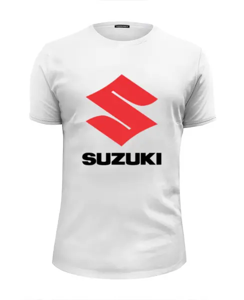 Заказать мужскую футболку в Москве. Футболка базовая SUZUKI от DESIGNER   - готовые дизайны и нанесение принтов.