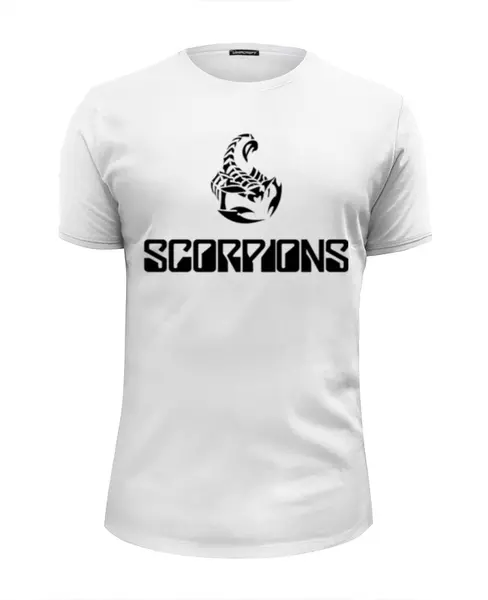 Заказать мужскую футболку в Москве. Футболка базовая Scorpions Band от Leichenwagen - готовые дизайны и нанесение принтов.
