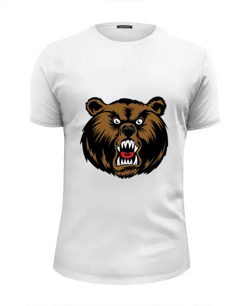 Заказать мужскую футболку в Москве. Футболка базовая Медведь от Polilog - готовые дизайны и нанесение принтов.
