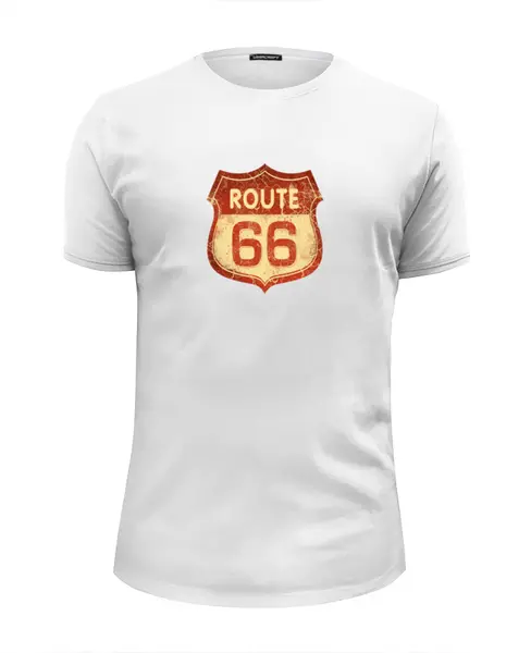 Заказать мужскую футболку в Москве. Футболка базовая Route 66 от Анна Андреева - готовые дизайны и нанесение принтов.