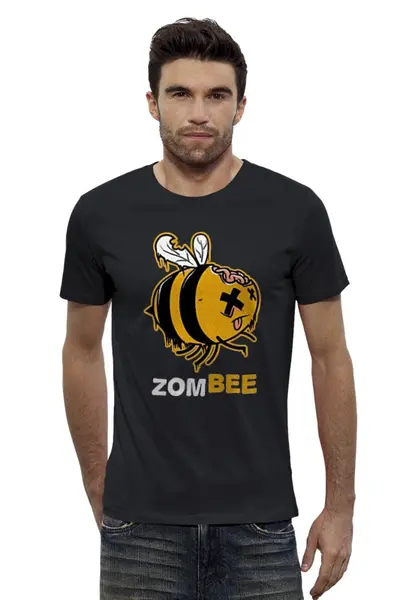 Заказать мужскую футболку в Москве. Футболка базовая Билайн - Зомби от Leichenwagen - готовые дизайны и нанесение принтов.