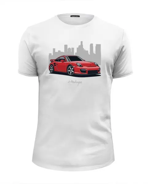 Заказать мужскую футболку в Москве. Футболка базовая Porsche 997 GT2 от Oleg Markaryan - готовые дизайны и нанесение принтов.