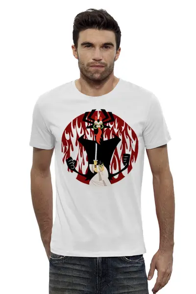 Заказать мужскую футболку в Москве. Футболка базовая Самурай Джек от burp99@mail.ru - готовые дизайны и нанесение принтов.