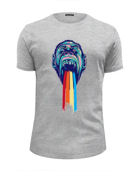 Заказать мужскую футболку в Москве. Футболка базовая Rainbow monkey от YellowCloverShop - готовые дизайны и нанесение принтов.