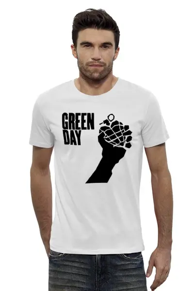 Заказать мужскую футболку в Москве. Футболка базовая Мужская футболка Green Day от walek - готовые дизайны и нанесение принтов.