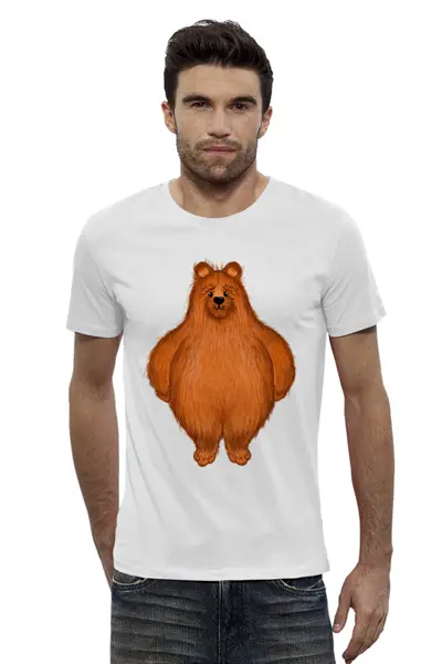 Заказать мужскую футболку в Москве. Футболка базовая "Медведь Архимед Вилли" от Sergei Bugaev  - готовые дизайны и нанесение принтов.