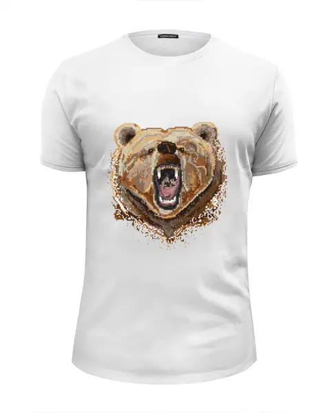 Заказать мужскую футболку в Москве. Футболка базовая Медведь от Илья Щеблецов - готовые дизайны и нанесение принтов.